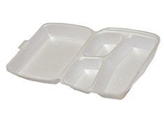 3 Gözlü Kapaklı Köpük Tabak (23/A) / 100 Adet
