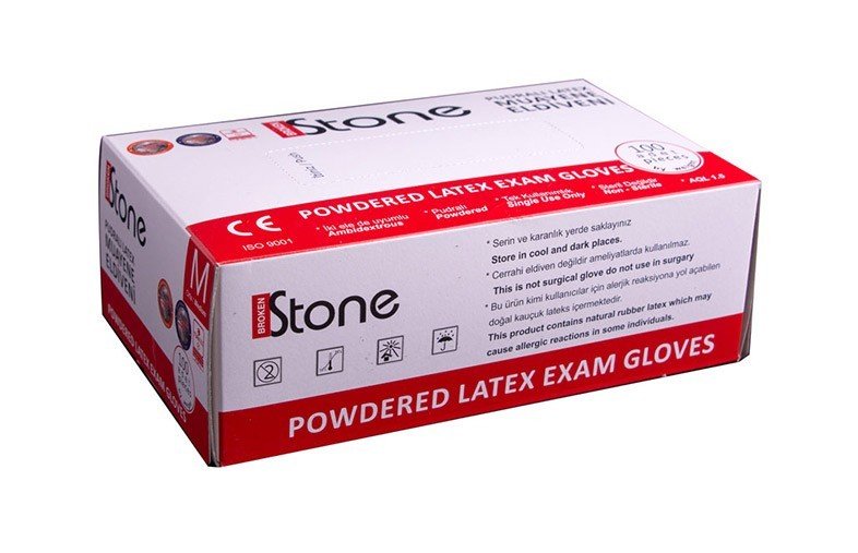 Latex Eldiven Pudralı (M) 100'lü