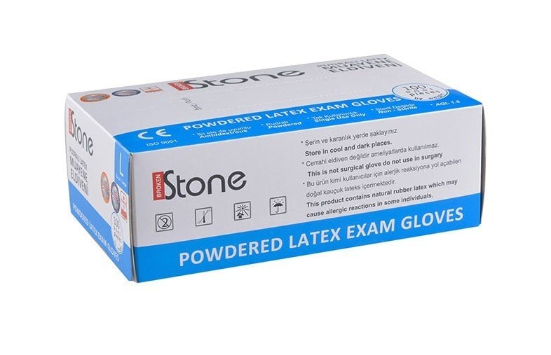 Latex Eldiven Pudralı (L) 100'lü