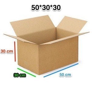 Taşıma Kolisi Baskısız 50 cm x 30 cm x 30 cm - Çift Oluklu 10 Adet