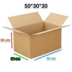 Taşıma Kolisi Baskısız 50 cm x 30 cm x 30 cm - Çift Oluklu 10 Adet