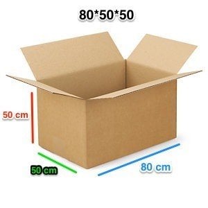 Taşıma Kolisi Baskısız 80 cm x 50 cm x 50 cm 10 Adet - Çift Oluklu