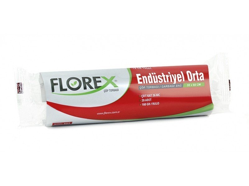 Florex Endüstriyel Orta Boy Çöp Torbası 55cm x 60 cm
