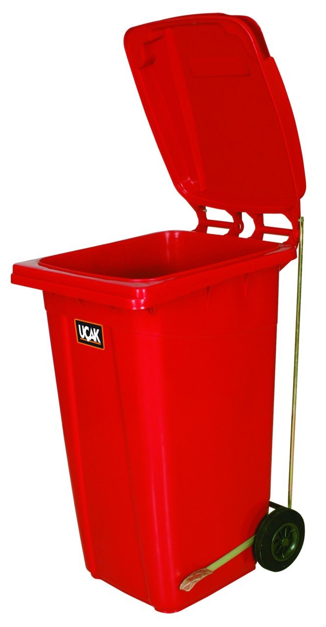 240 Litre Çöp Konteyneri Pedallı - Tekerlekli