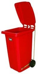 240 Litre Çöp Konteyneri Pedallı - Tekerlekli