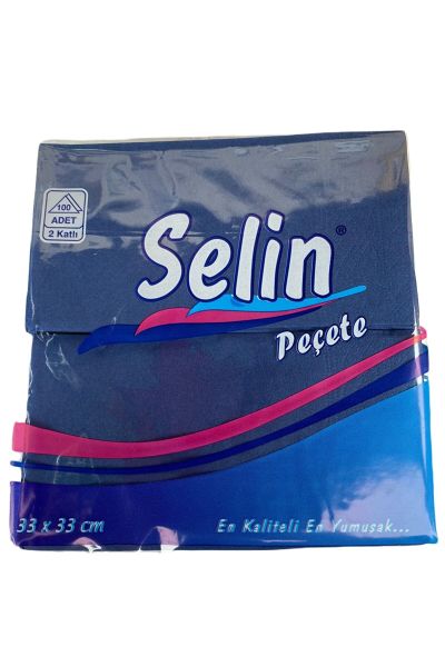 Selin Renkli Peçete 33 x 33 Lacivert 100'Lü