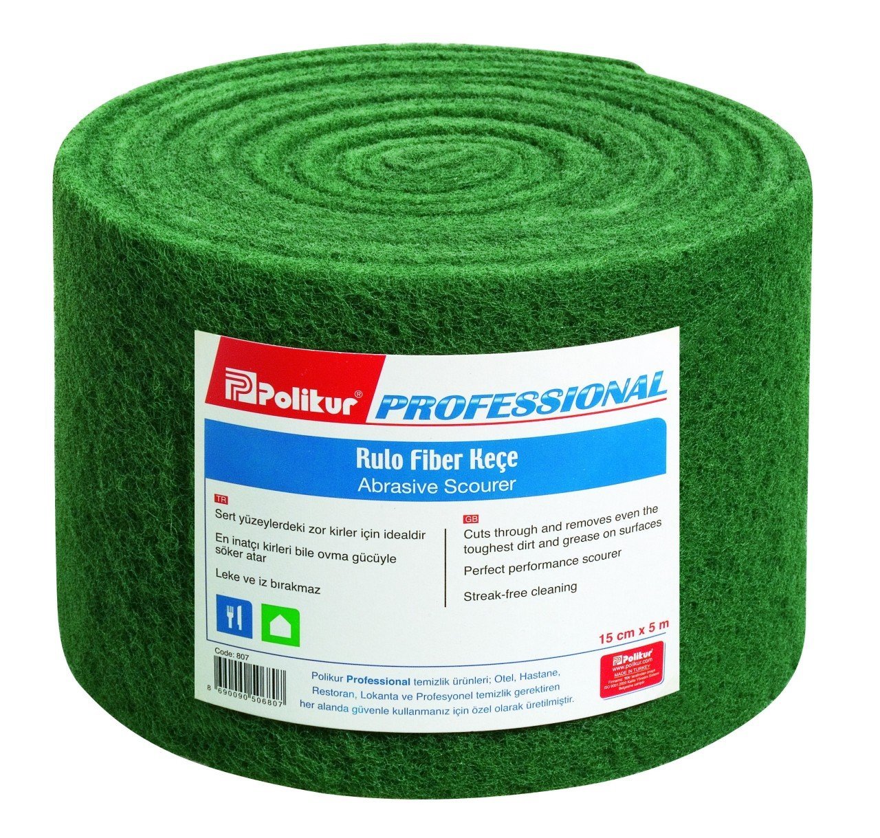 Polikur Pro Rulo Fiber Keçe 14,5 cm x 5 m