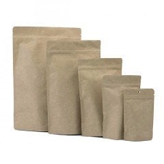 Kraft Alüminyum Doypack Kilitli Poşet 13 cm x 22,5 cm / 100 Adet