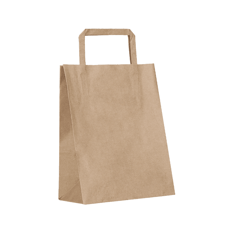 Kraft Kağıt Çanta 28 x 16 x 29 Cm Flat Saplı 250 Adet
