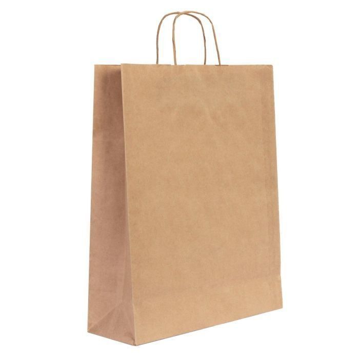 Kraft Kağıt Çanta 25 x 12 x 31 Cm Burgu Saplı 250 Adet