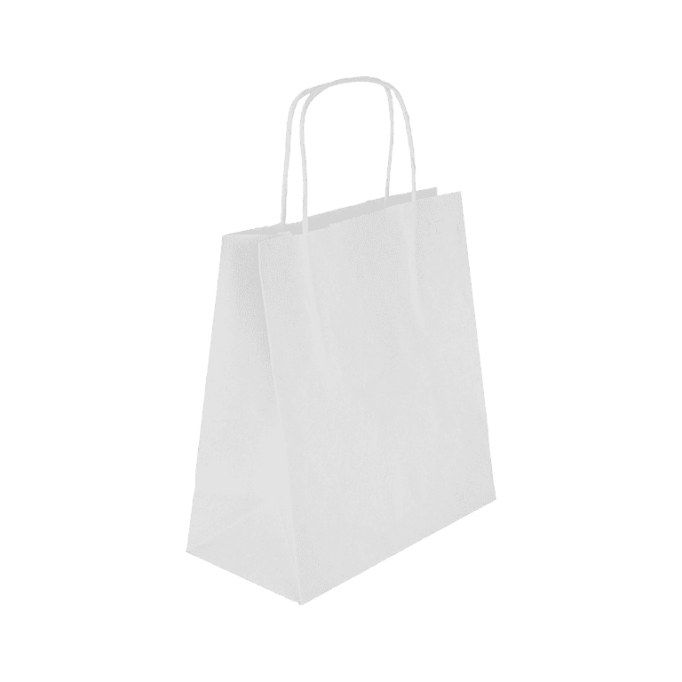 Beyaz Kağıt Çanta 32 x 12 x 41 Cm Burgu Saplı 250 Adet