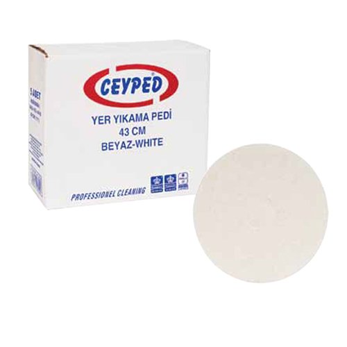 Yer Pedi Zemin Yıkama Pedi 43 Cm (Beyaz) 5 Adet