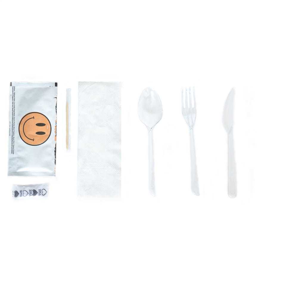 Lüks Plastik 7'li Yemek Seti 100 Adet