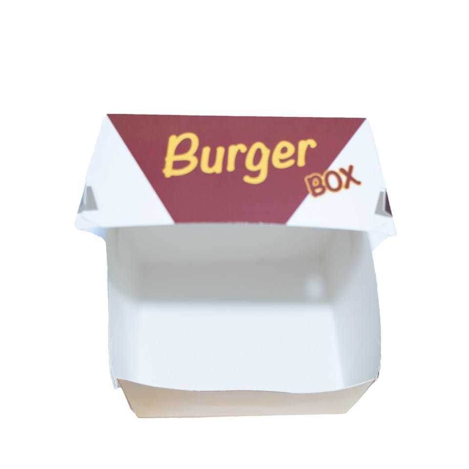Karton Hamburger Kutusu Büyük Boy 100 Adet